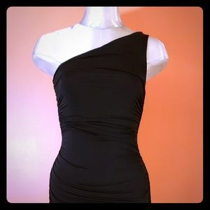 One-shoulder Rutched LBD